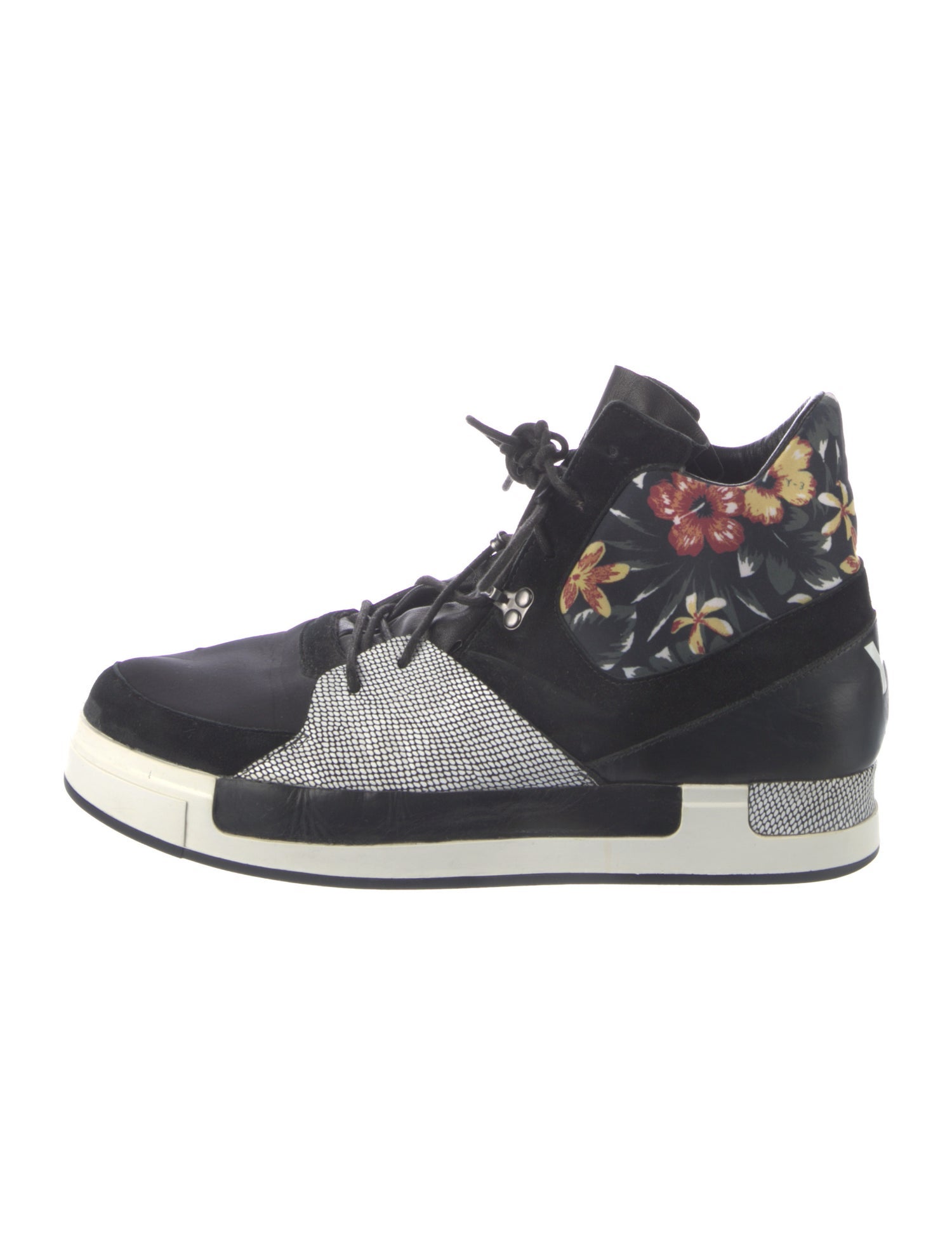 Y-3 x Adidas Leather Floral Print Sneakers