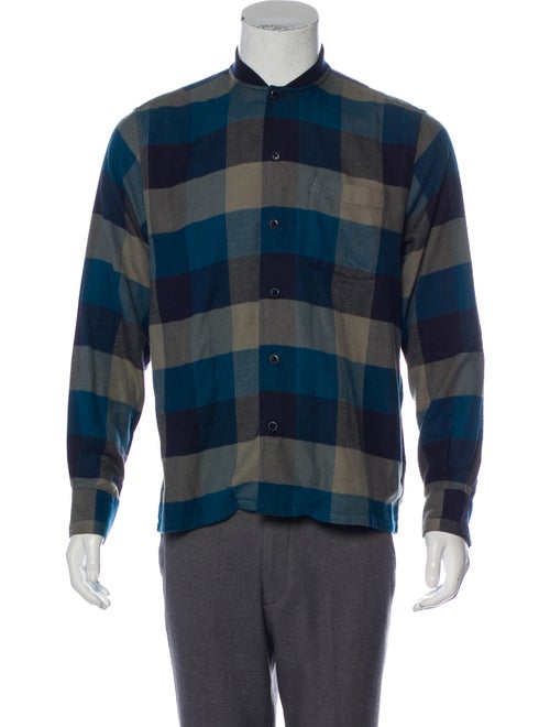 YMC Gingham Herringbone Shirt teal