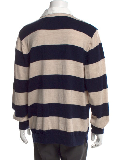 YMC Wool Striped Polo Sweater