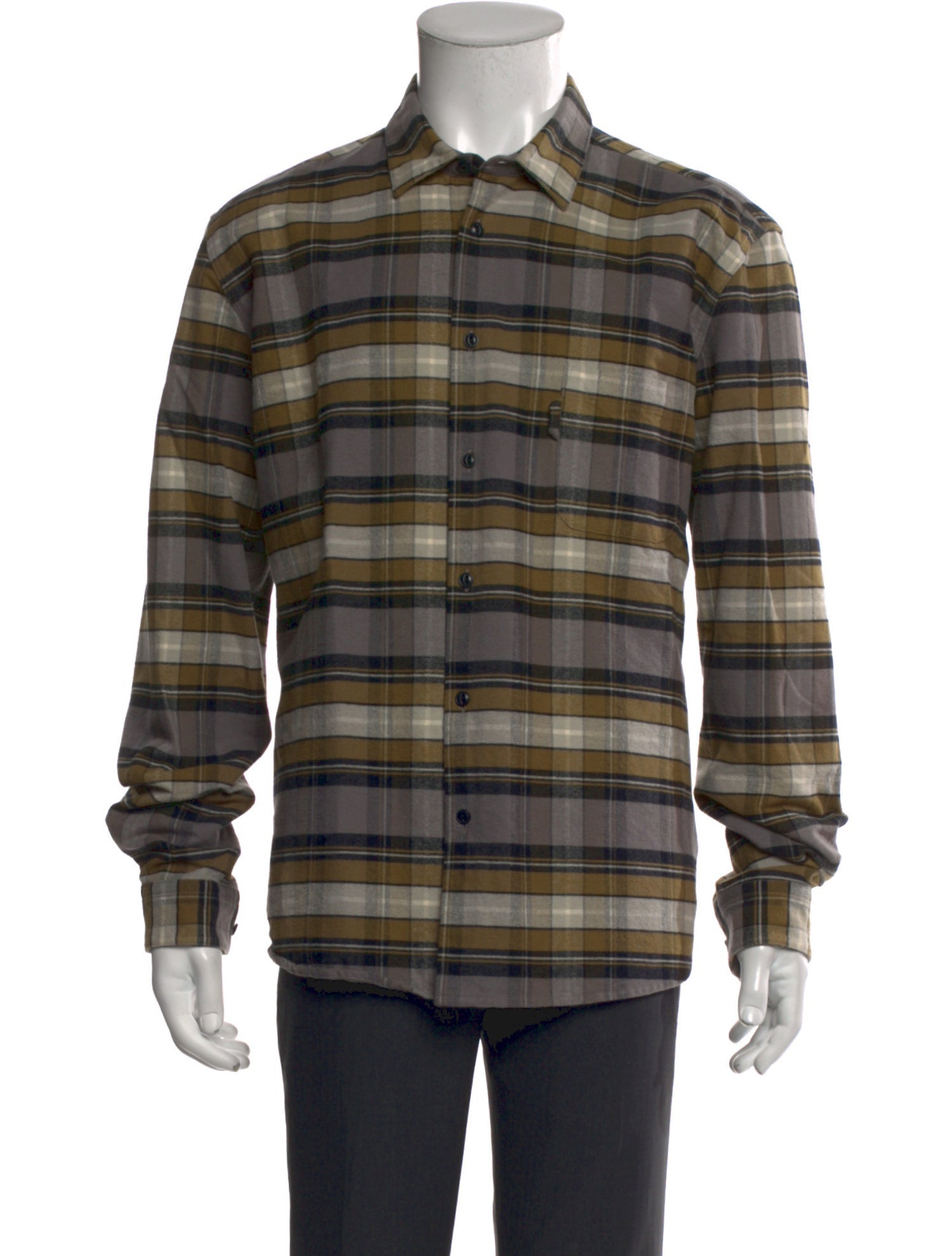 YMC Plaid Print Long Sleeve Shirt