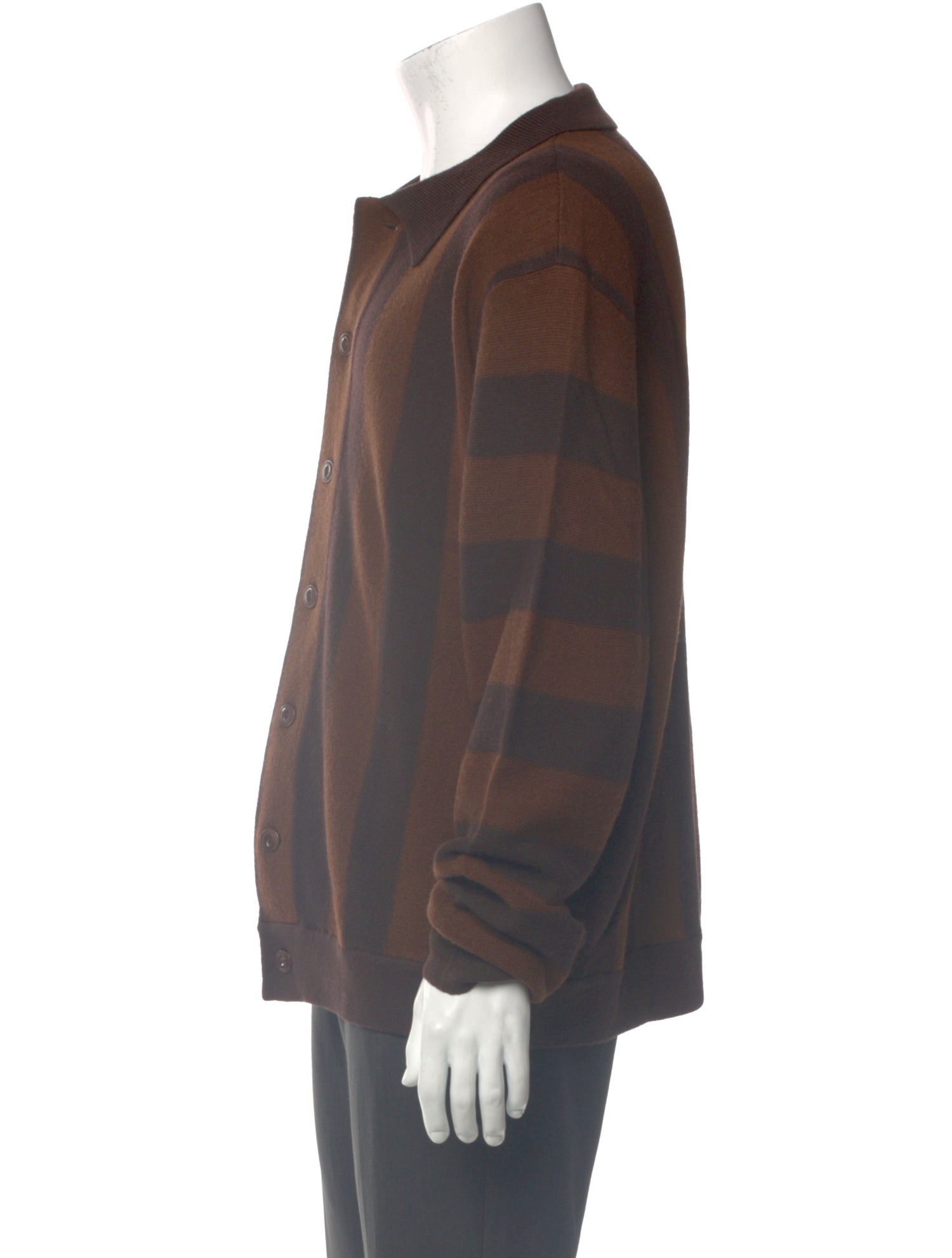 YMC Wool Striped Polo Sweater