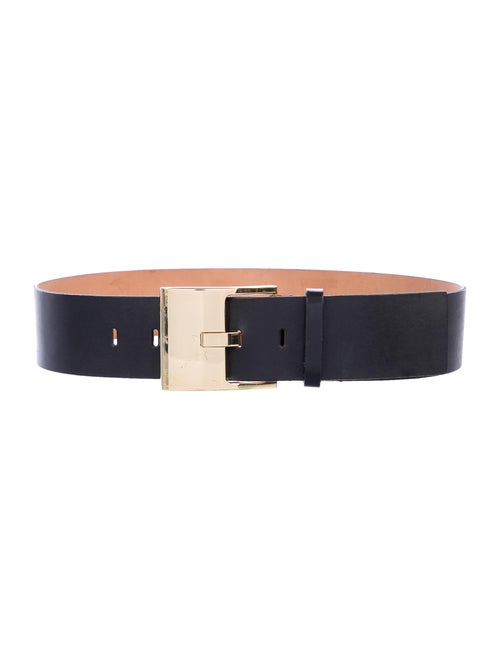 Amanda Wakeley Leather Wide Waist Belt Black