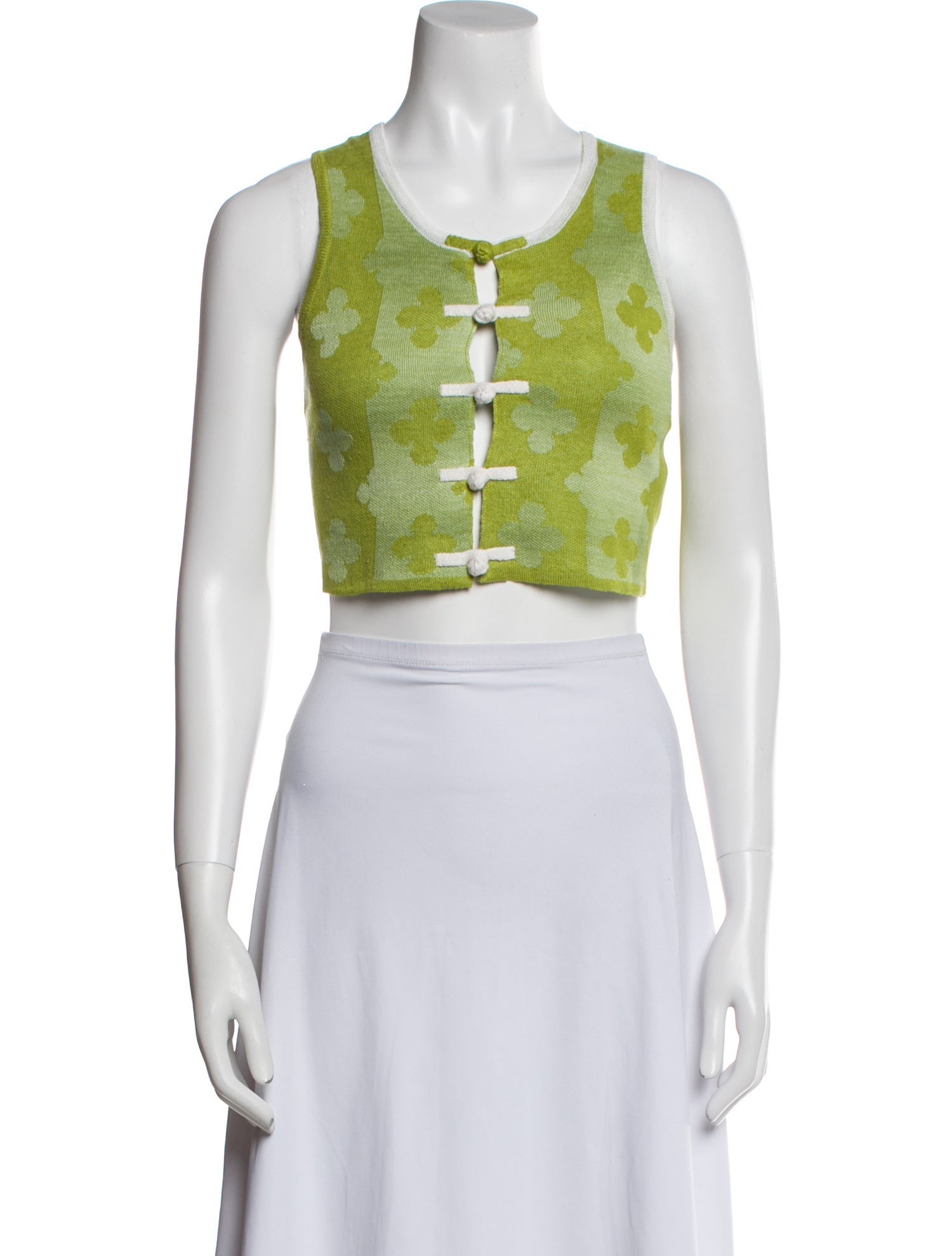 Yan Yan Knits Linen Printed Crop Top