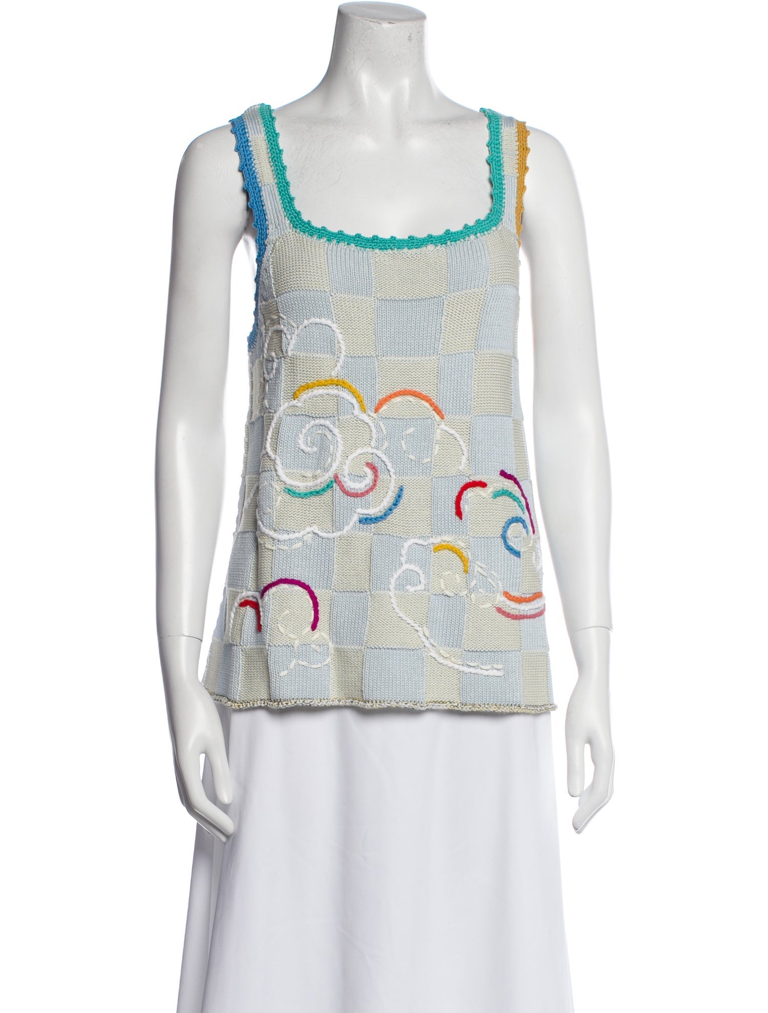 Yan Yan Knits Printed Square Neckline Top