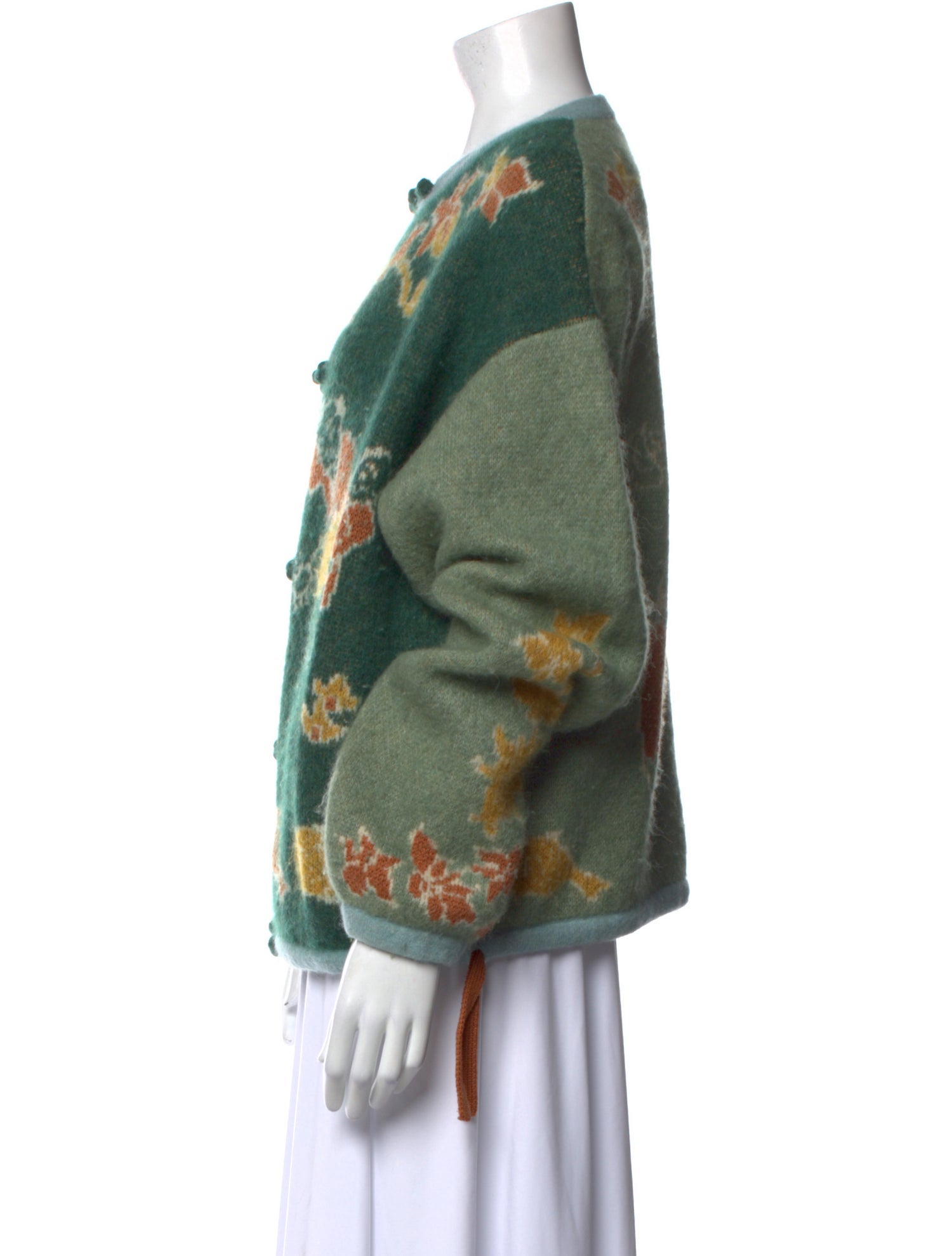 Yan Yan Knits Floral Print Crew Neck Sweater