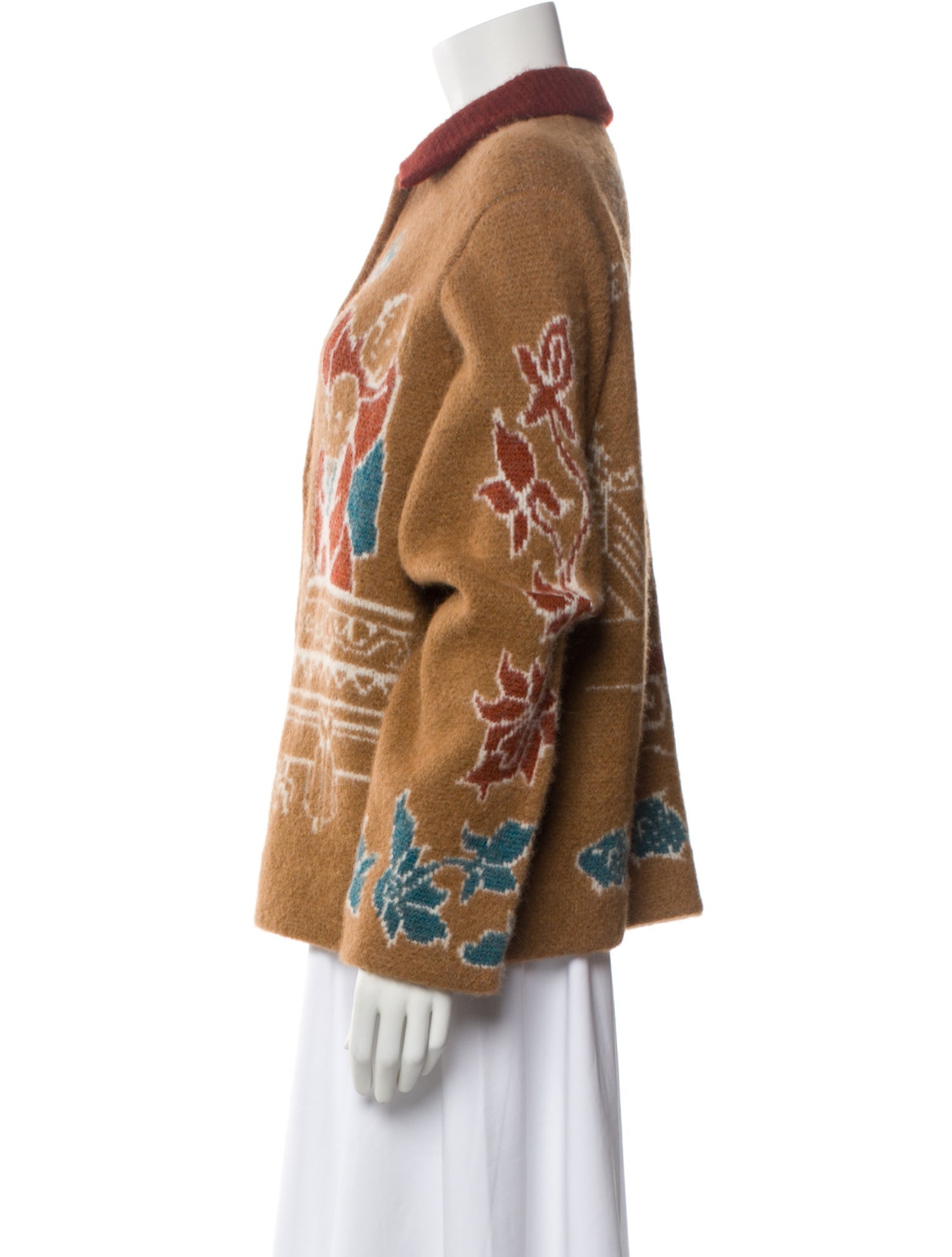 Yan Yan Knits Wool Printed Denim Jacket w/ Tags