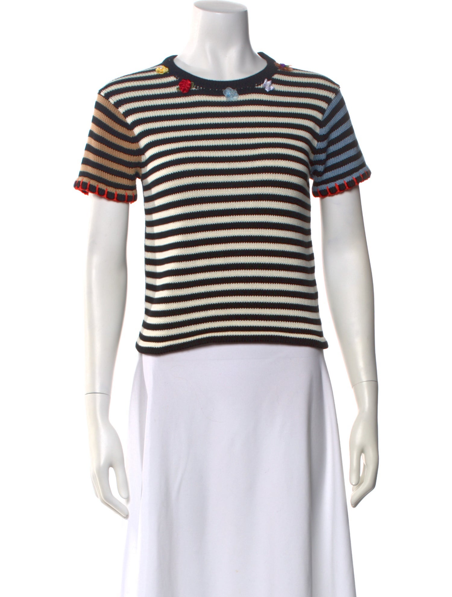 Yan Yan Knits Striped Crew Neck Top w/ Tags