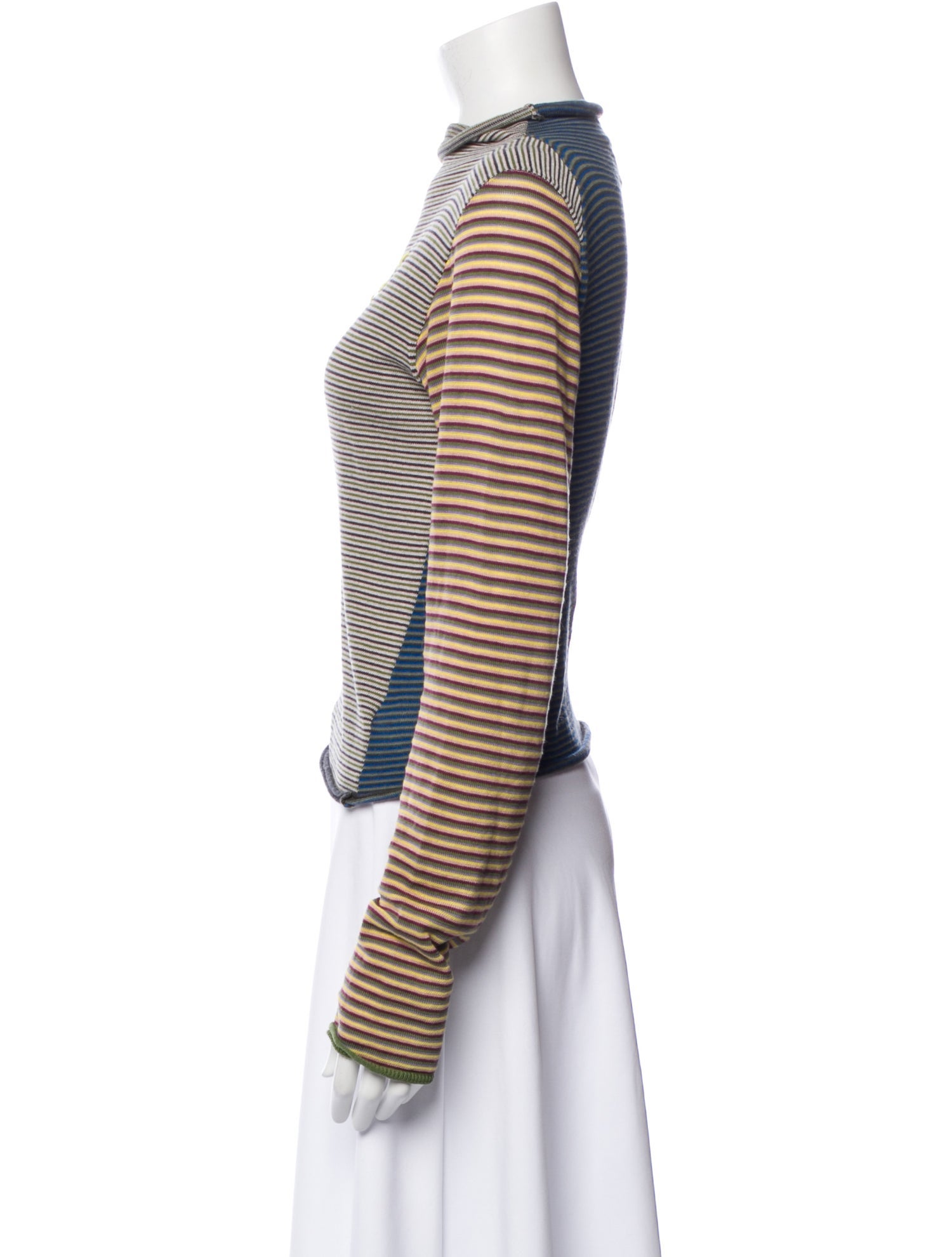 Yan Yan Knits Striped Mock Neck Top