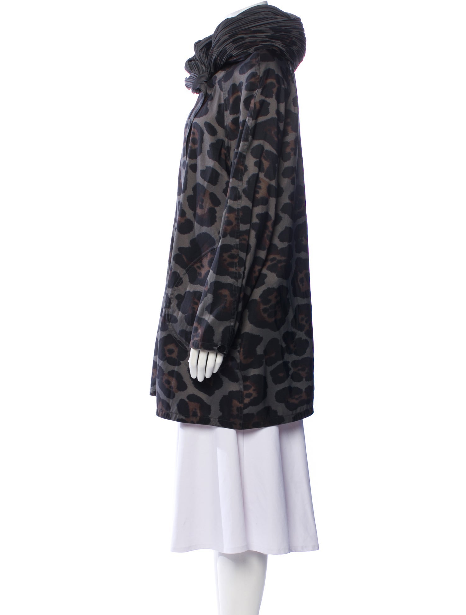 Mycra Pac Nylon Animal Print Faux Fur Coat