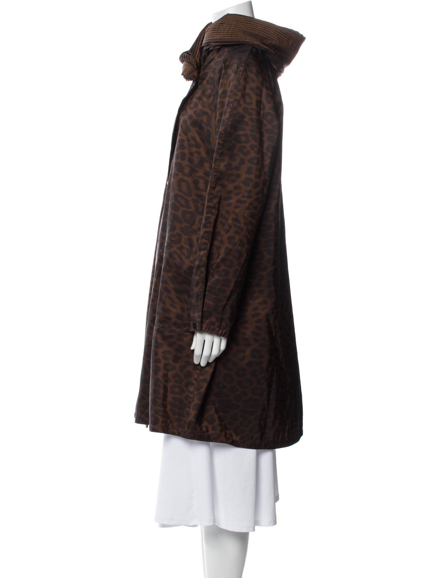 Mycra Pac Nylon Animal Print Faux Fur Coat