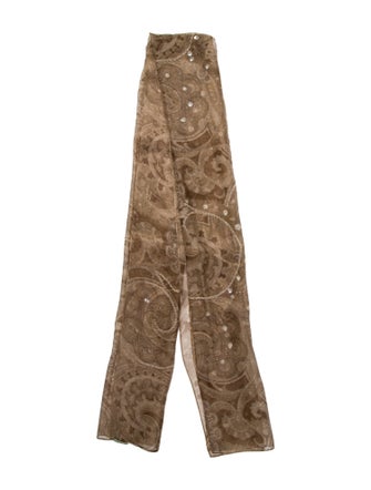 Cynthia Rose Silk Paisley Print Scarf