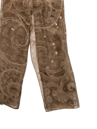 Cynthia Rose Silk Paisley Print Scarf