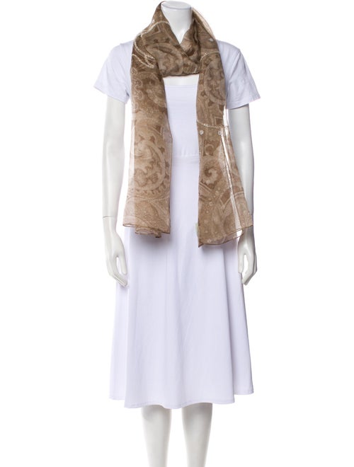 Cynthia Rose Silk Paisley Print Scarf