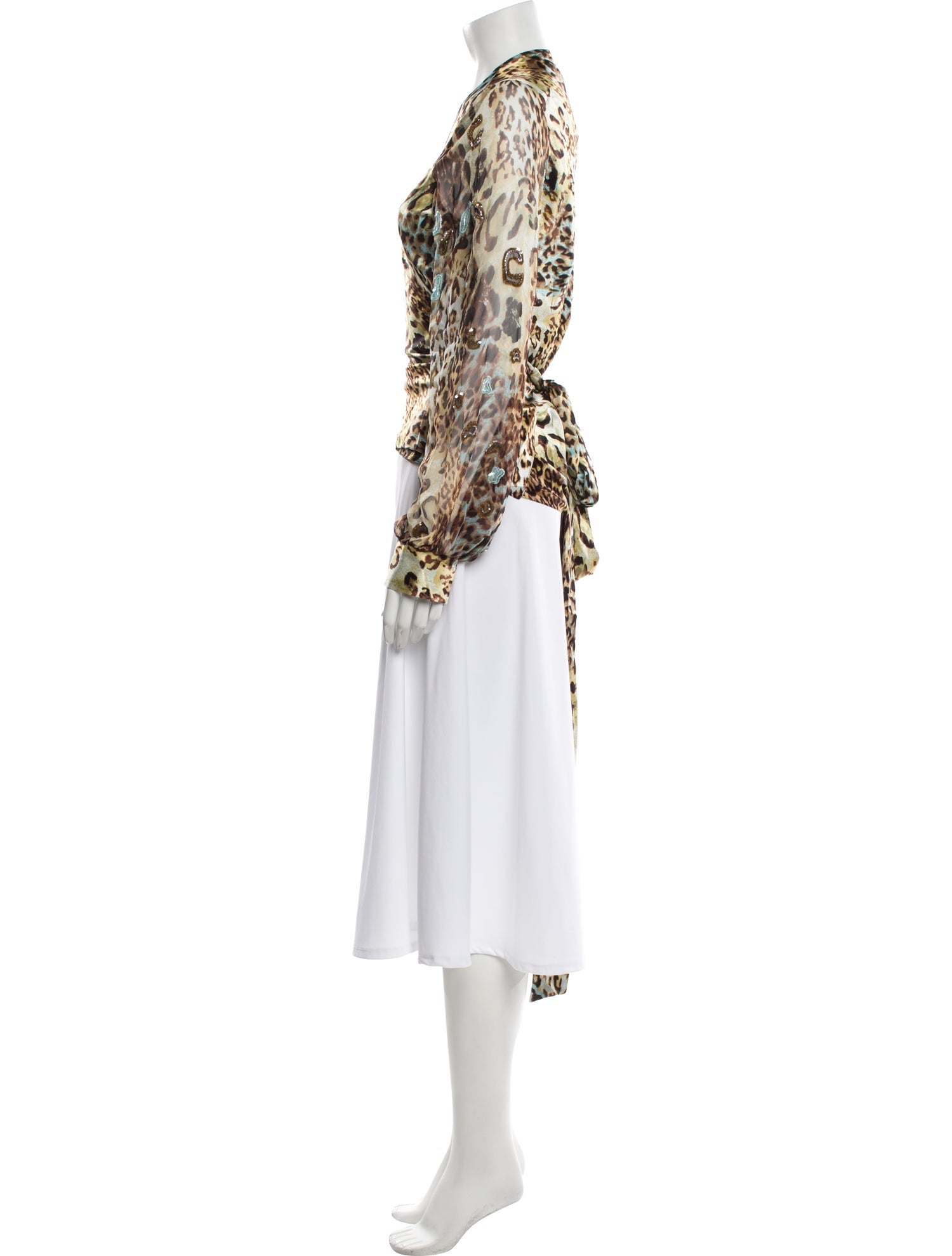 Cynthia Rose Animal Print Cowl Neck Blouse