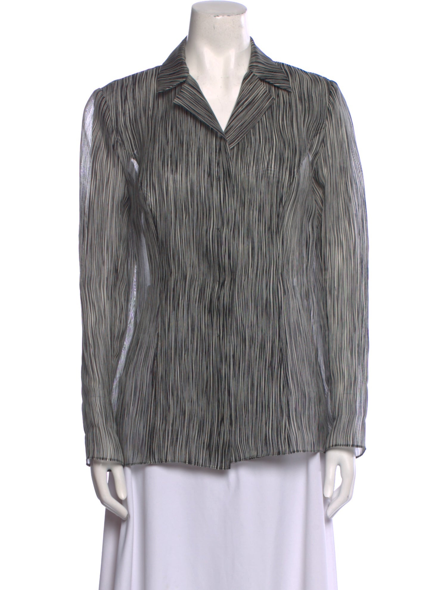 Yeohlee Silk Striped Button-Up Top