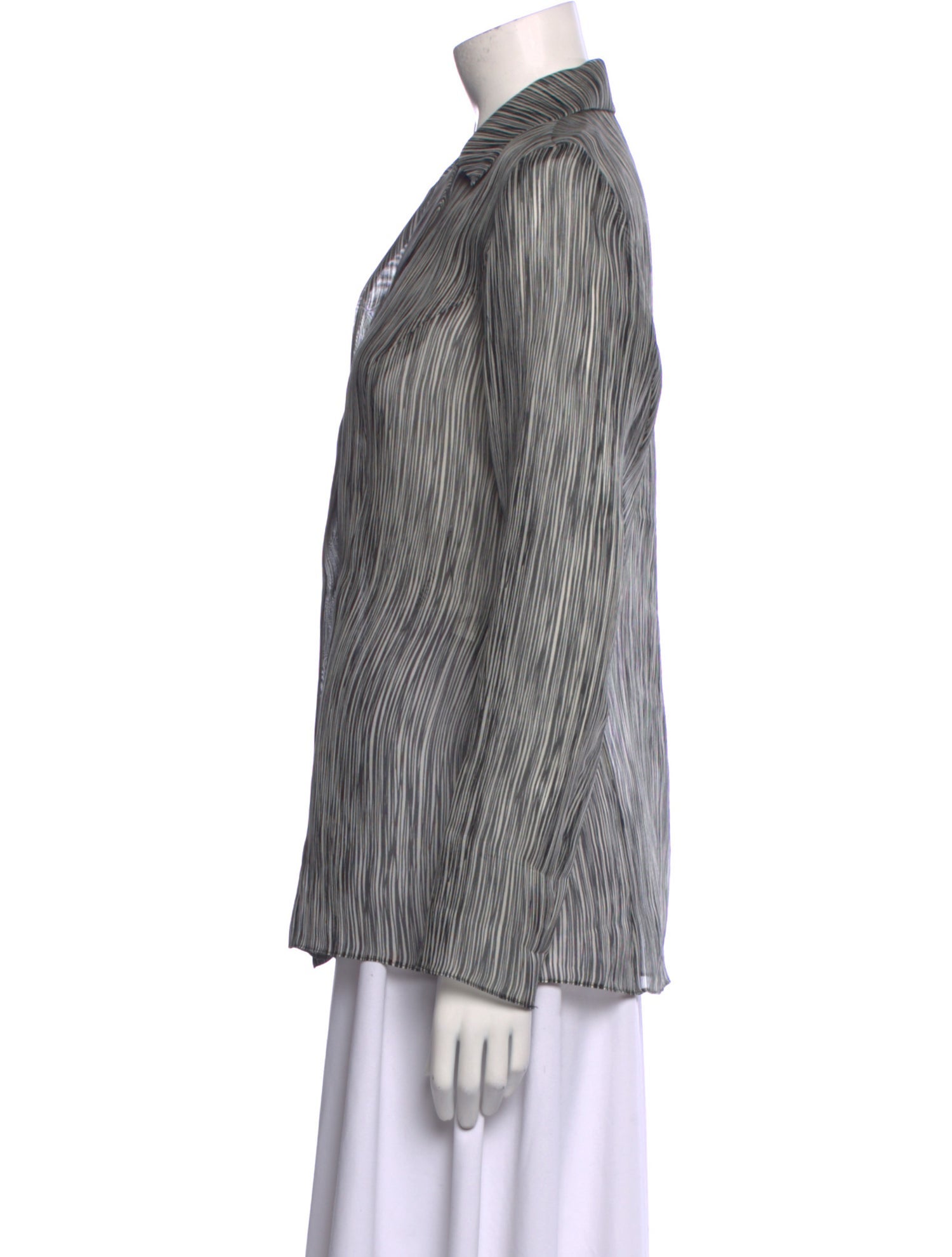 Yeohlee Silk Striped Button-Up Top