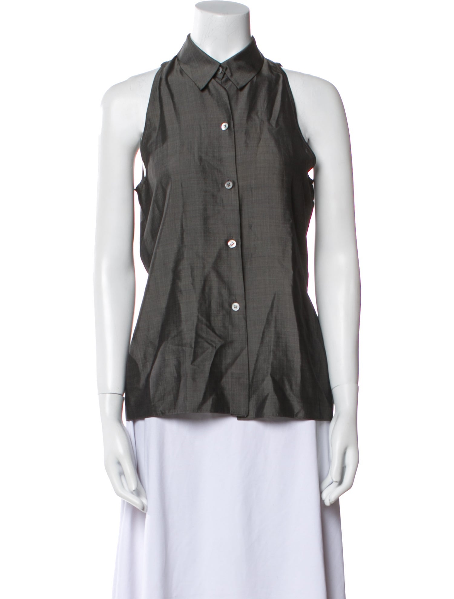 Yeohlee Silk Sleeveless Button-Up Top