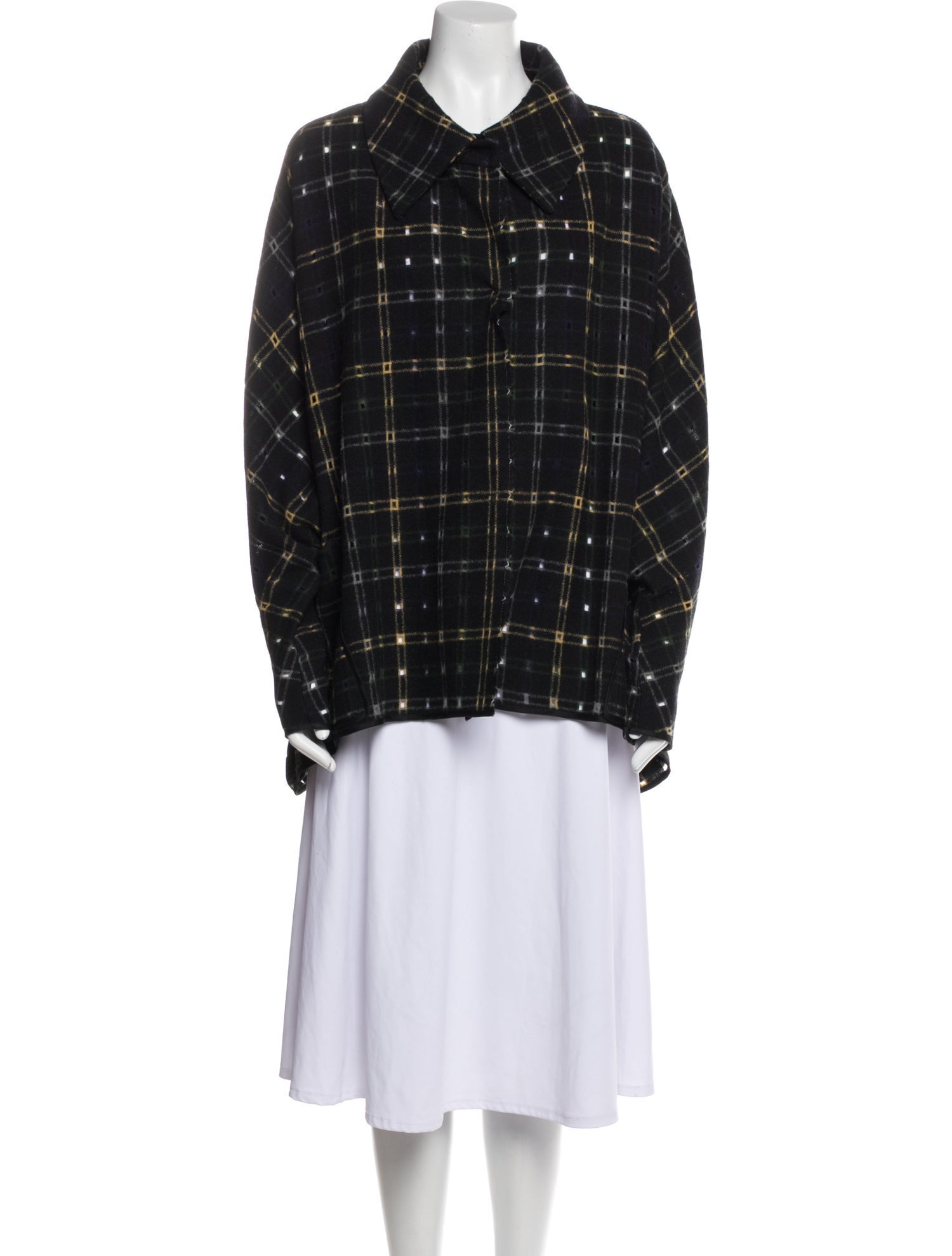 Yeohlee Virgin Wool Plaid Print Coat