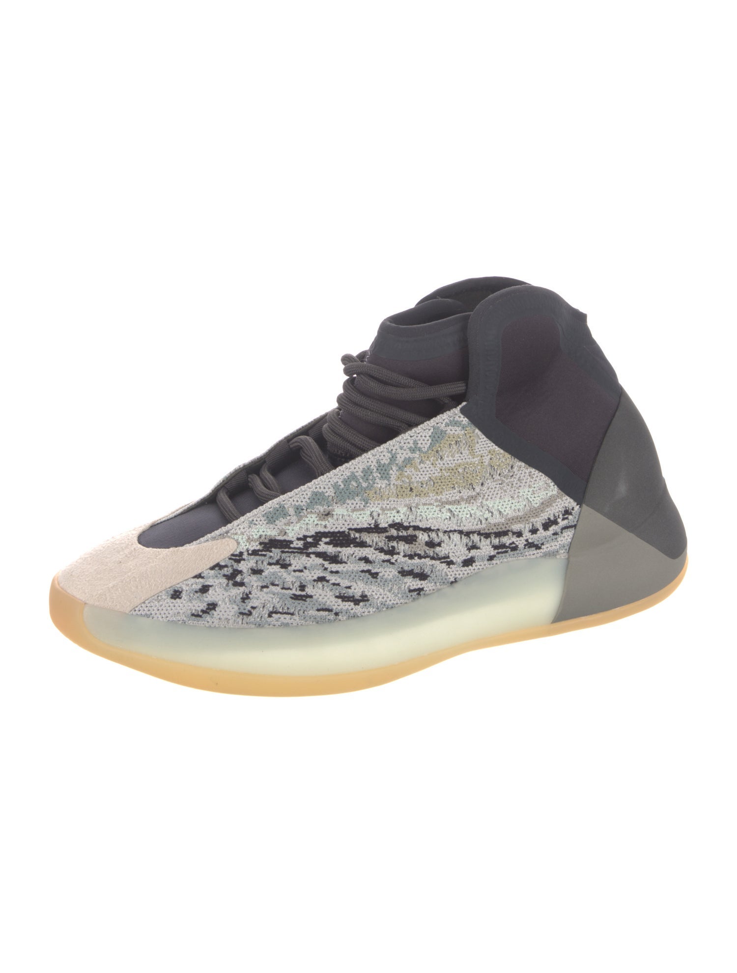 adidas Yeezy QNTM Sea Teal Printed Lace-Up Boots