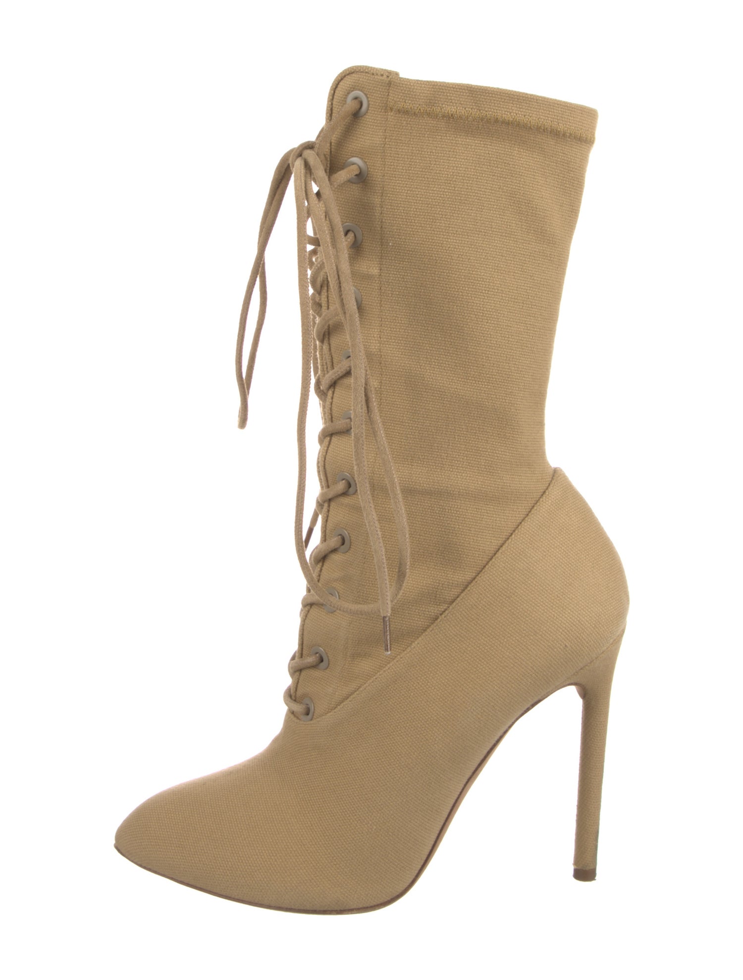 adidas Yeezy Canvas Lace-Up Boots