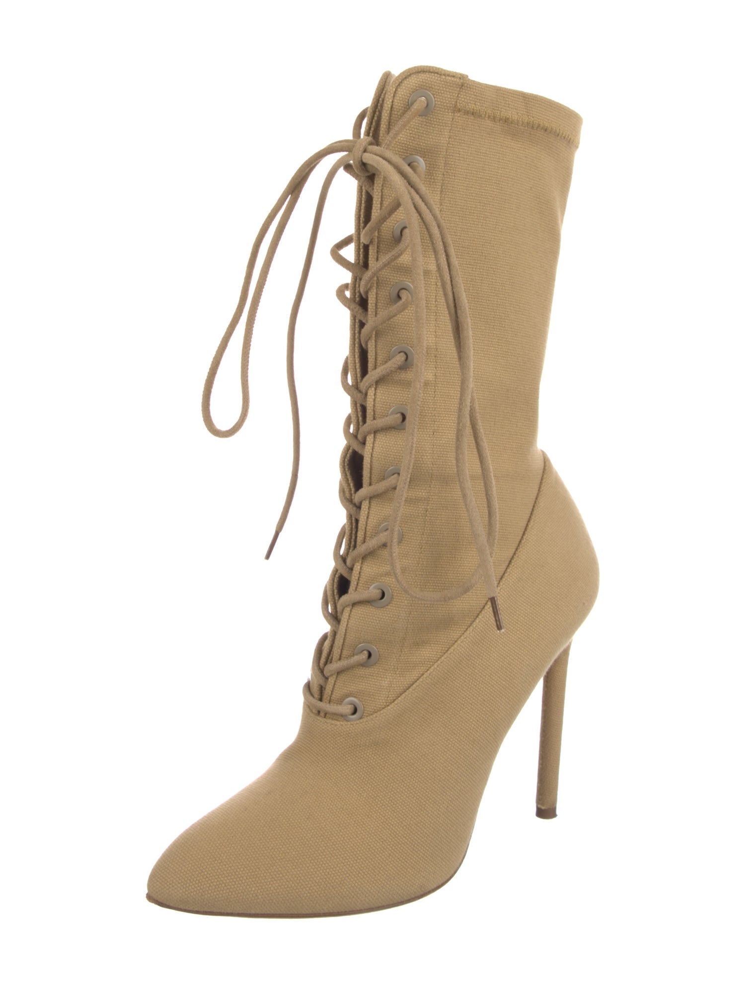 adidas Yeezy Canvas Lace-Up Boots