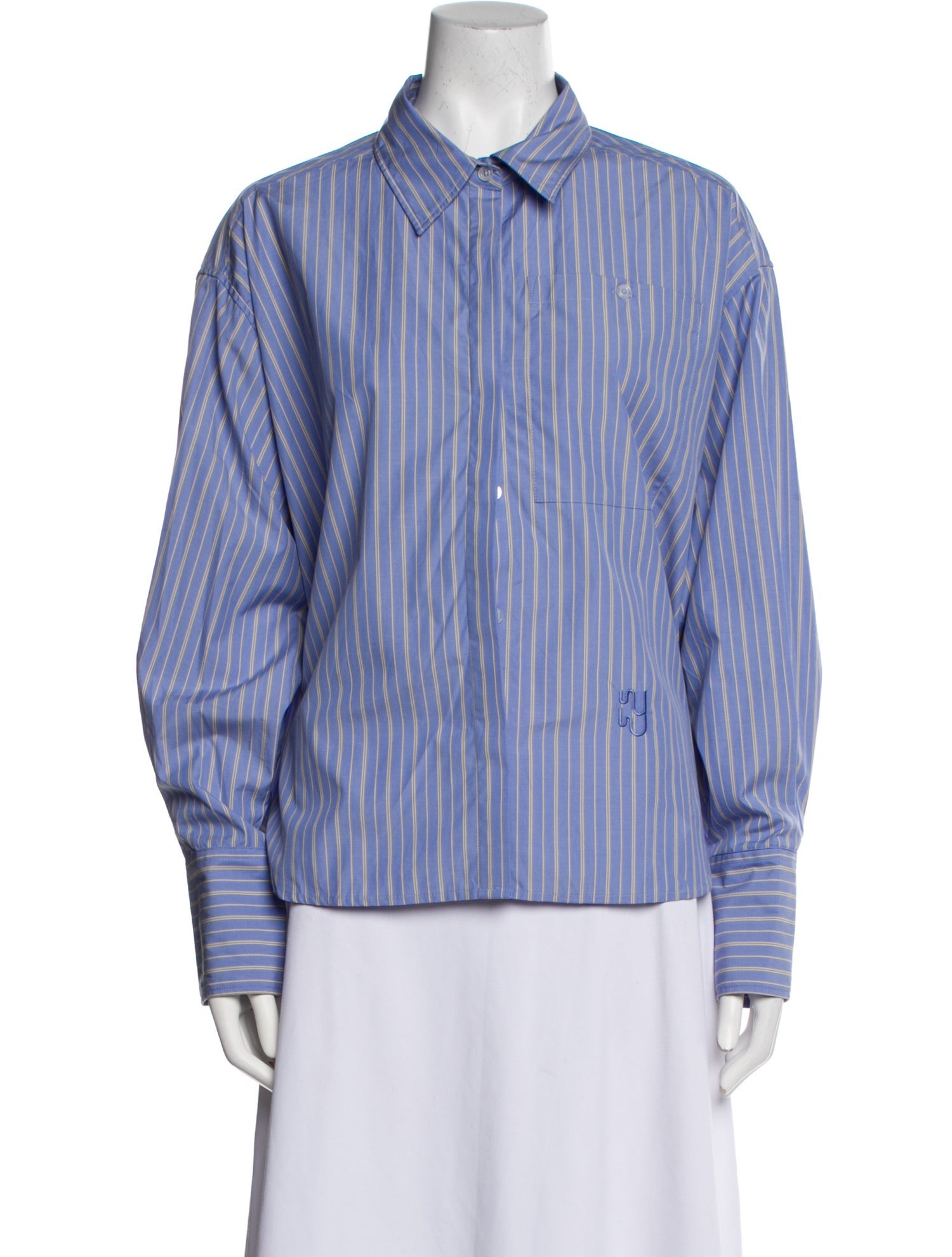 YAITTE Striped Long Sleeve Button-Up Top w/ Tags
