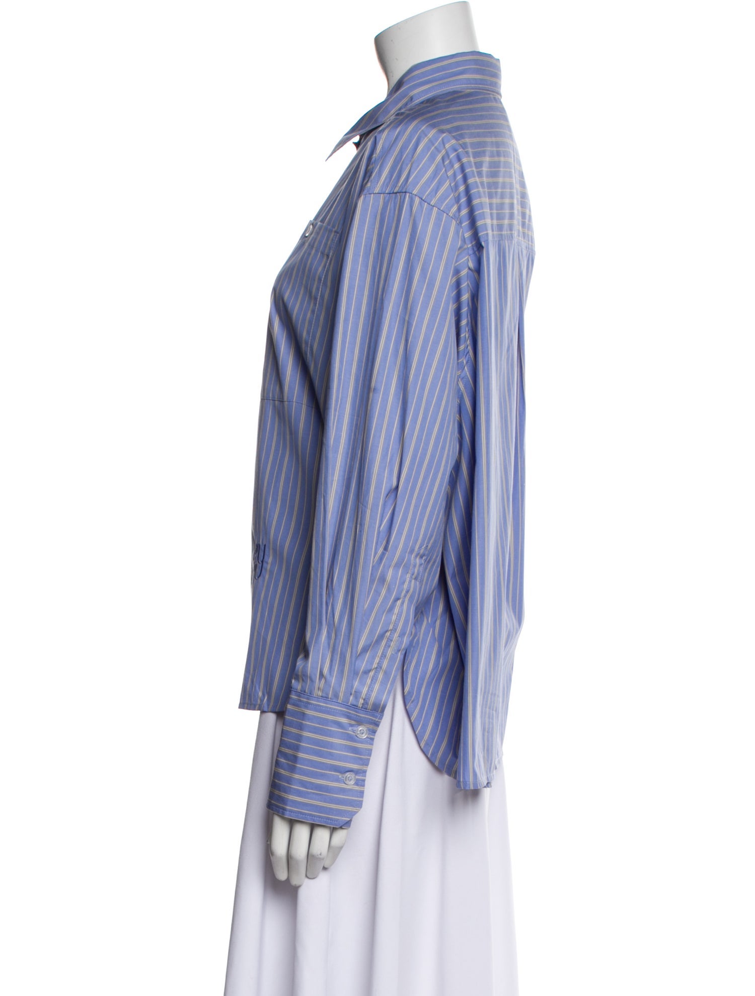 YAITTE Striped Long Sleeve Button-Up Top w/ Tags