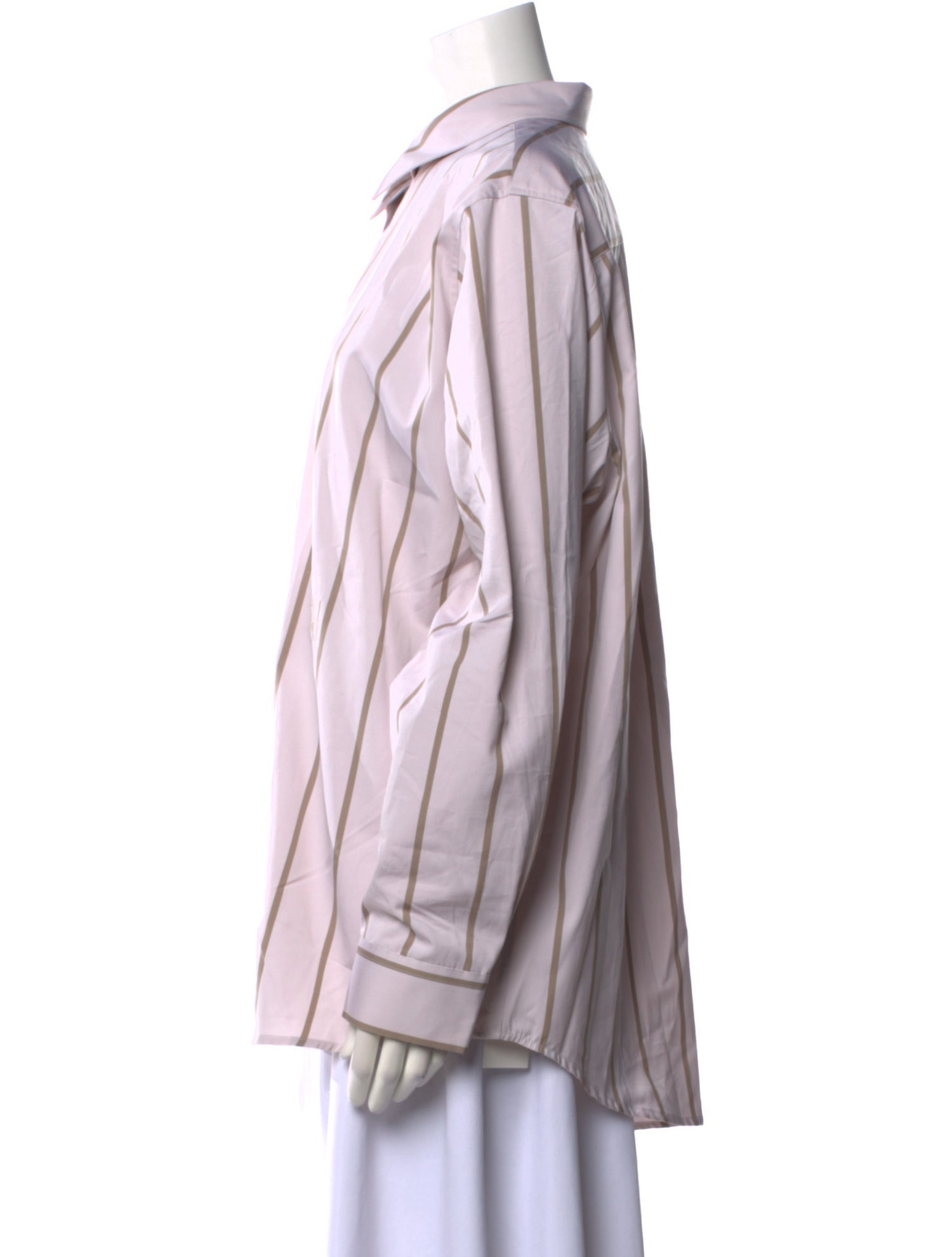 YAITTE Striped Long Sleeve Button-Up Top