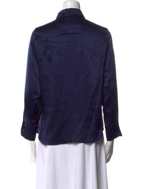 YAITTE Silk Three-Quarter Sleeve Button-Up Top
