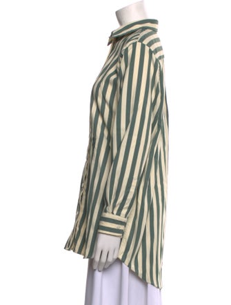 YAITTE Striped Long Sleeve Button-Up Top