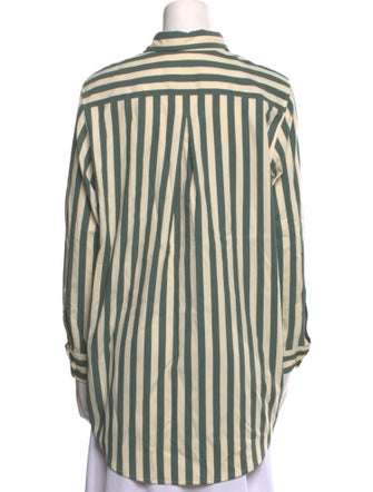 YAITTE Striped Long Sleeve Button-Up Top