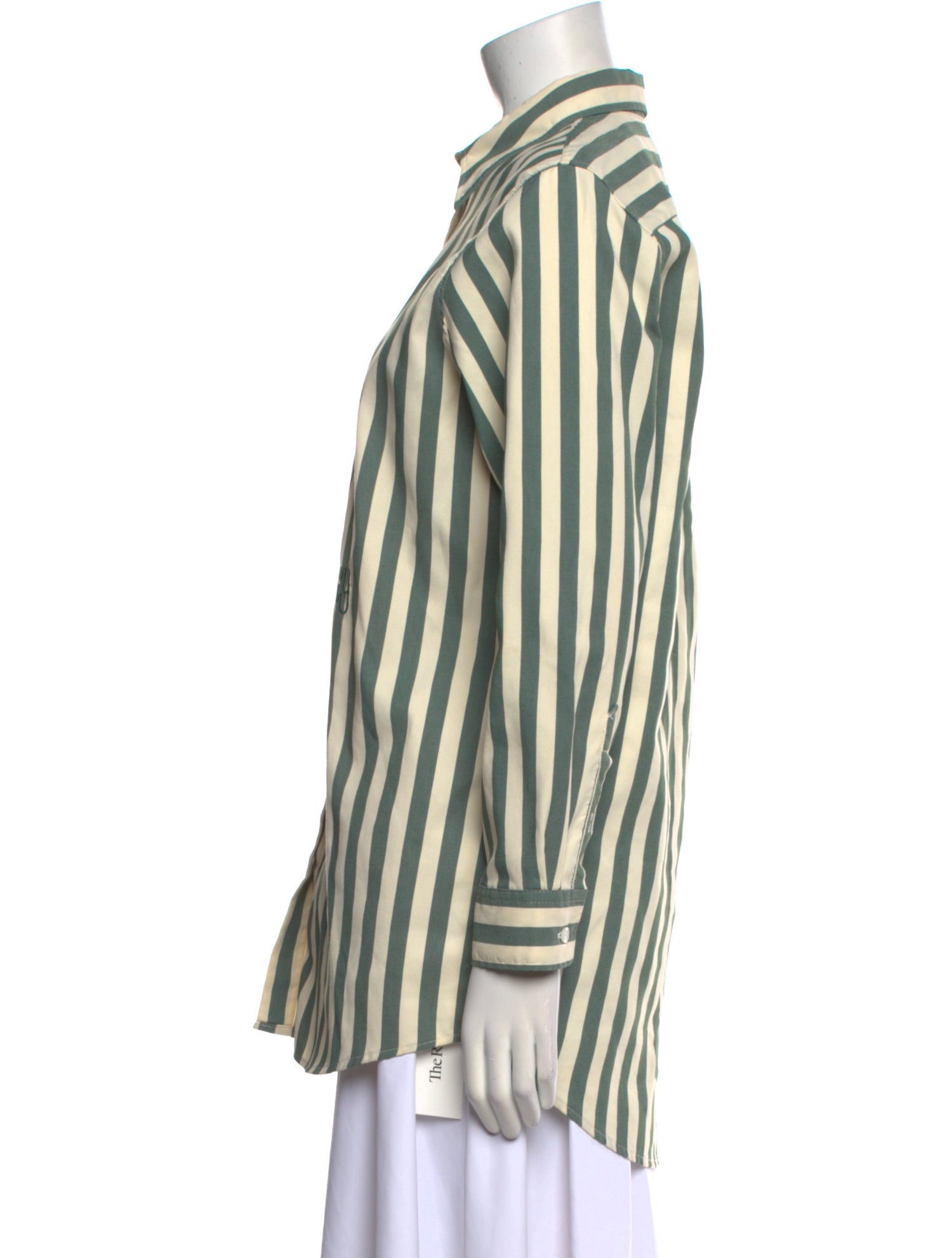 YAITTE Striped Long Sleeve Button-Up Top