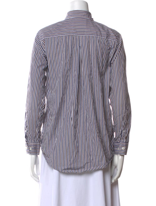 YAITTE Striped Three-Quarter Sleeve Button-Up Top