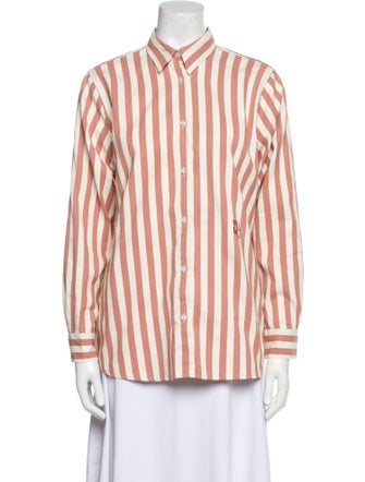 YAITTE Striped Long Sleeve Button-Up Top