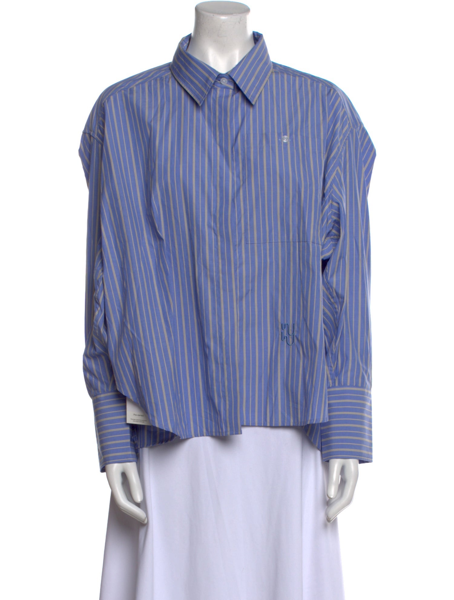 YAITTE Striped Long Sleeve Button-Up Top