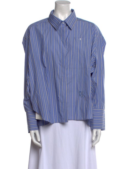 YAITTE Striped Long Sleeve Button-Up Top