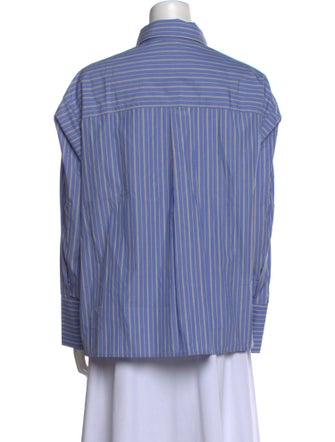 YAITTE Striped Long Sleeve Button-Up Top