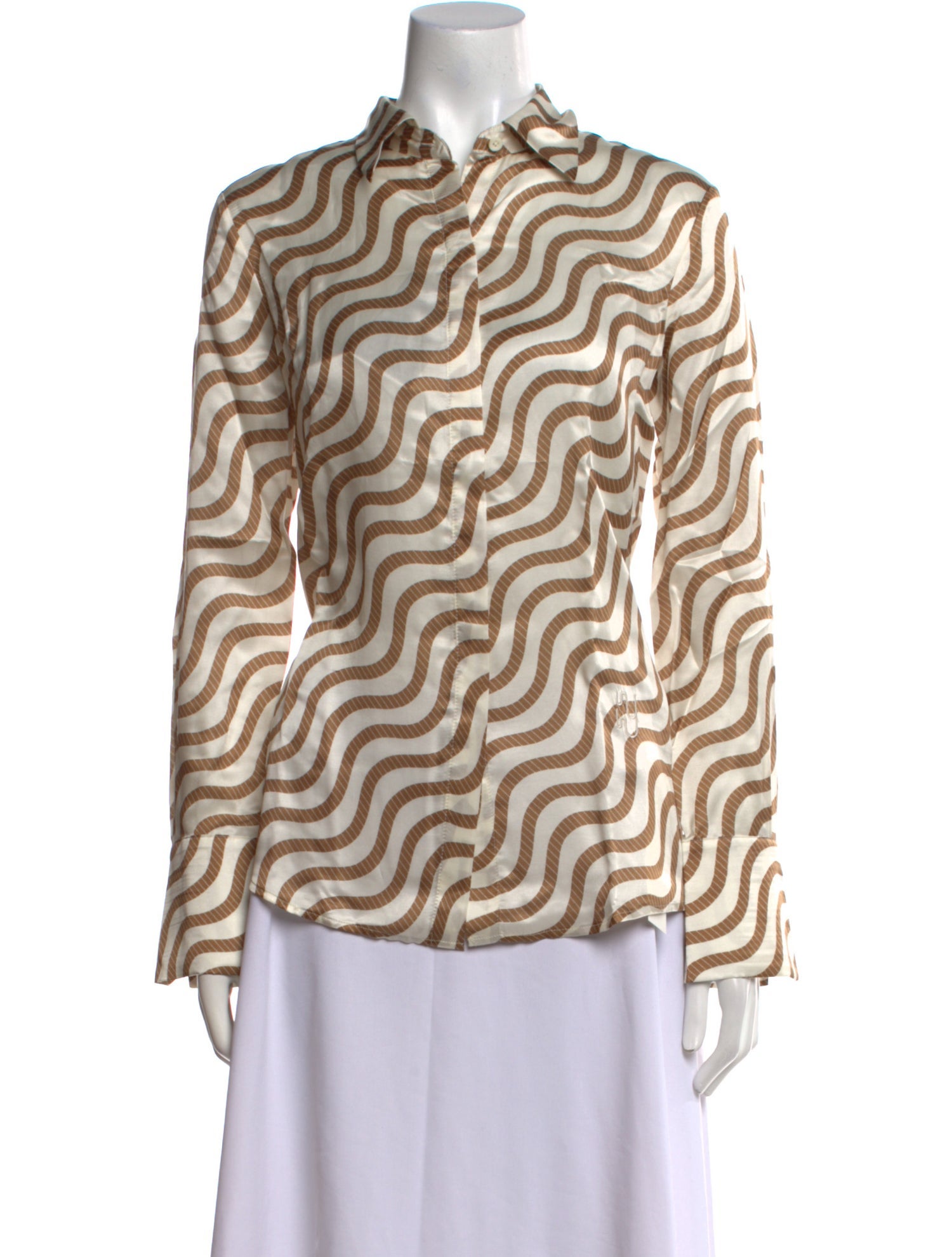 YAITTE Animal Print Long Sleeve Button-Up Top w/ Tags