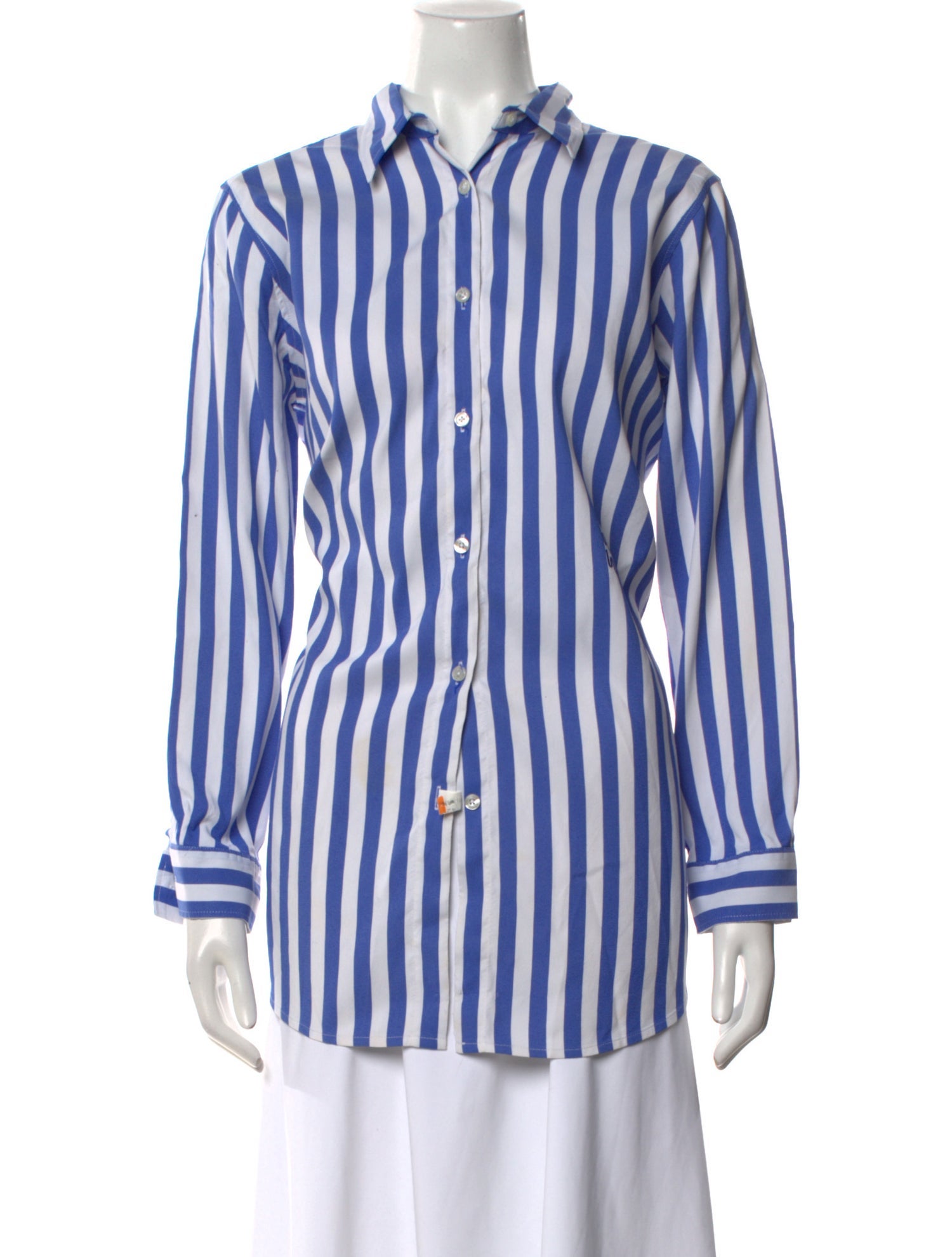 YAITTE Striped Long Sleeve Button-Up Top