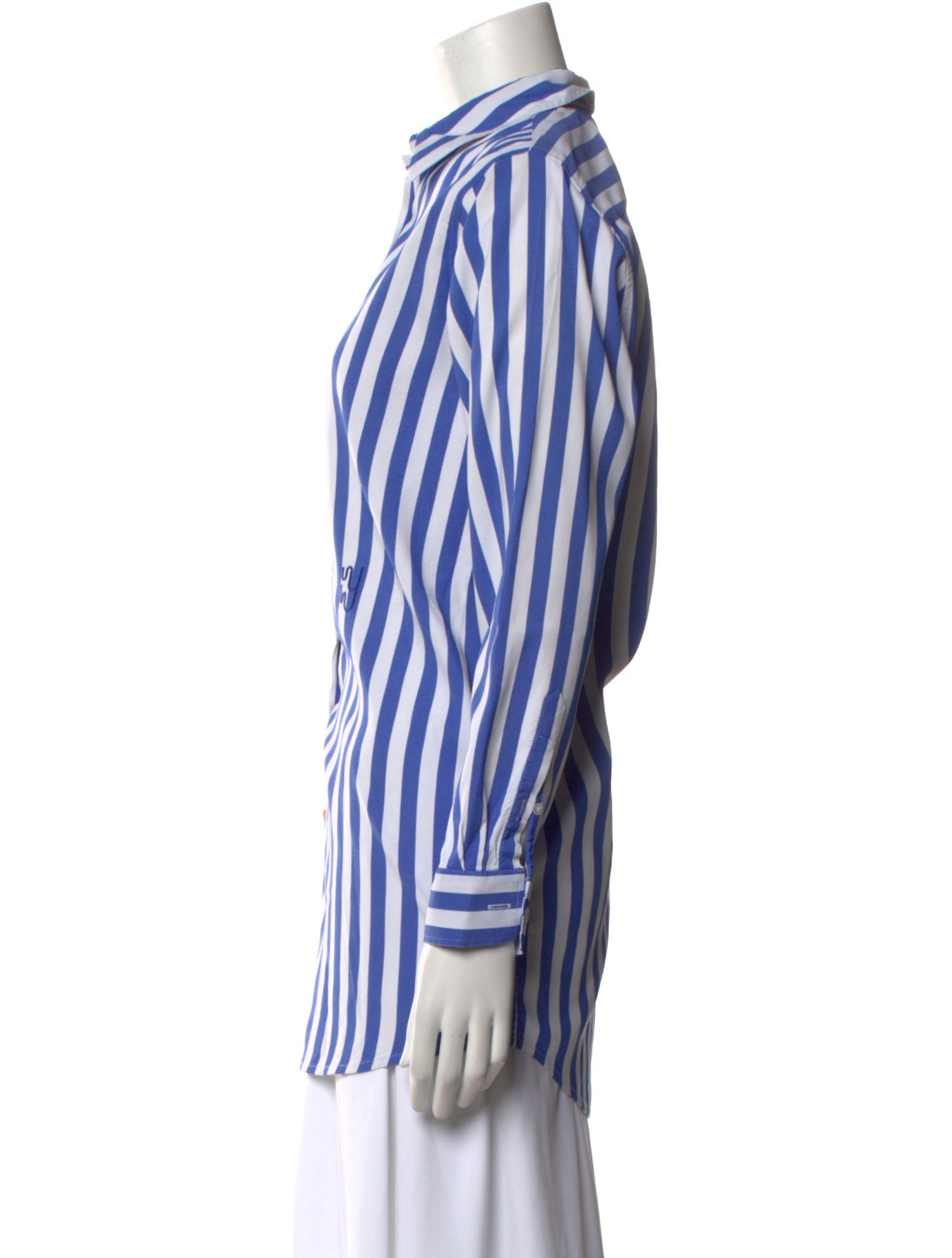 YAITTE Striped Long Sleeve Button-Up Top