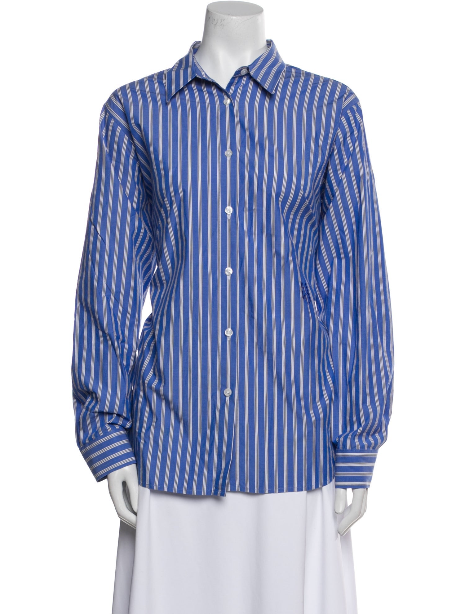 YAITTE Striped Long Sleeve Button-Up Top