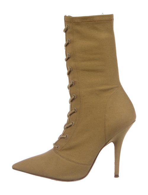 Yeezy Season 6 Lace Pattern Lace-Up Boots Yellow