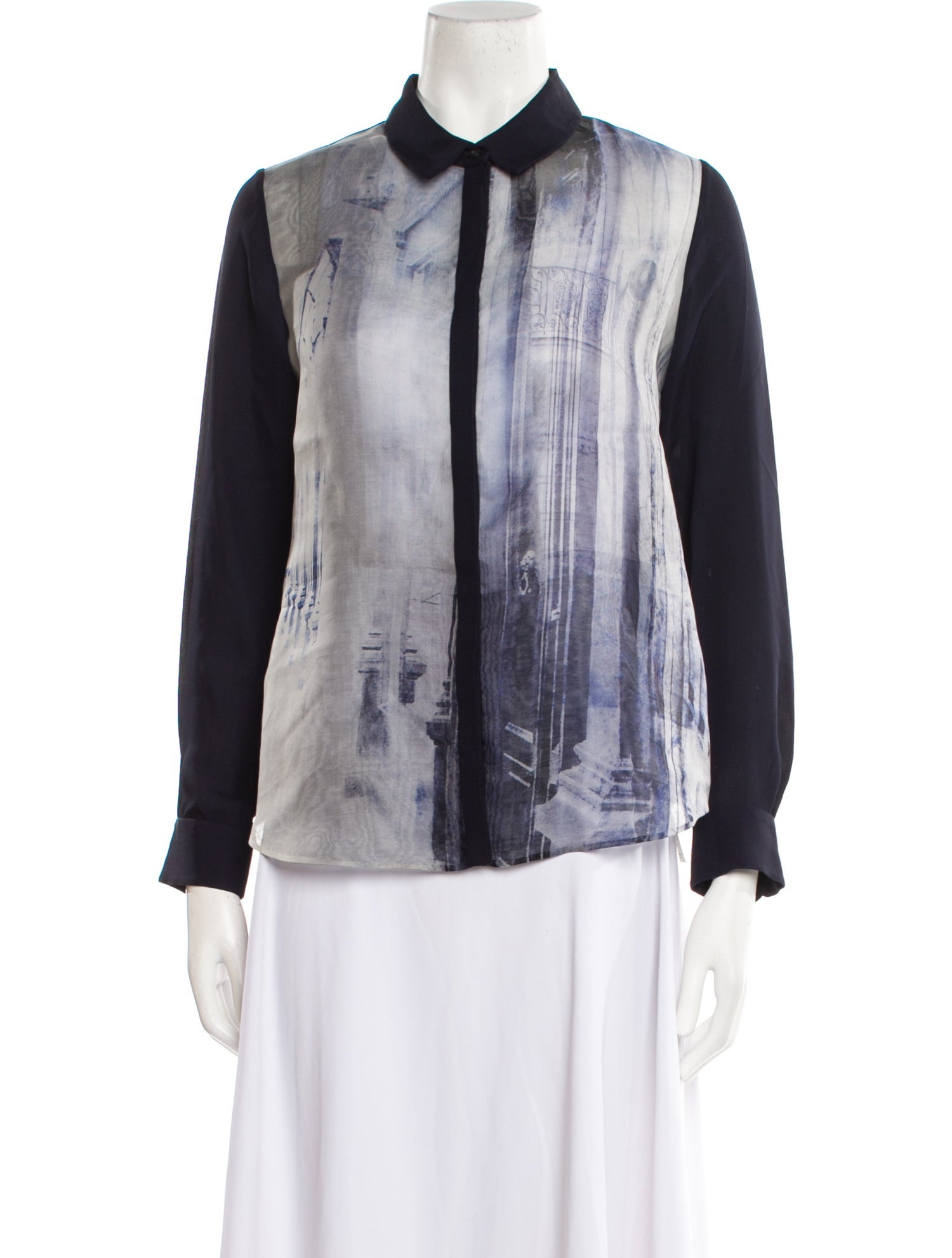 Yeon Silk Printed Button-Up Top
