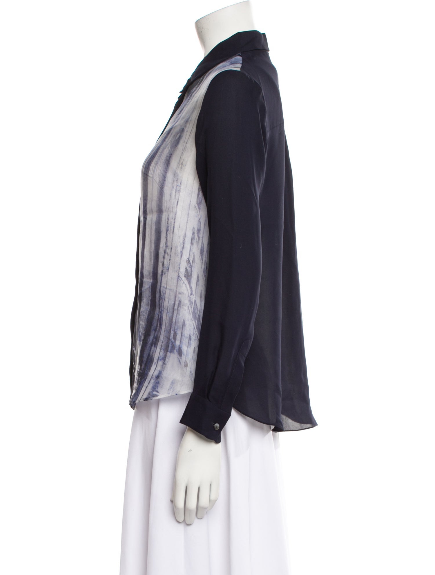 Yeon Silk Printed Button-Up Top