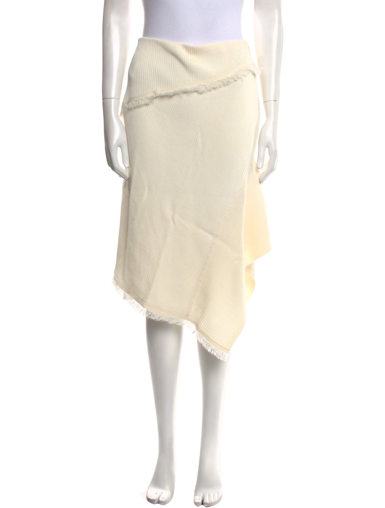 Yeon Fringe Trim Accent Knee-Length Skirt w/ Tags