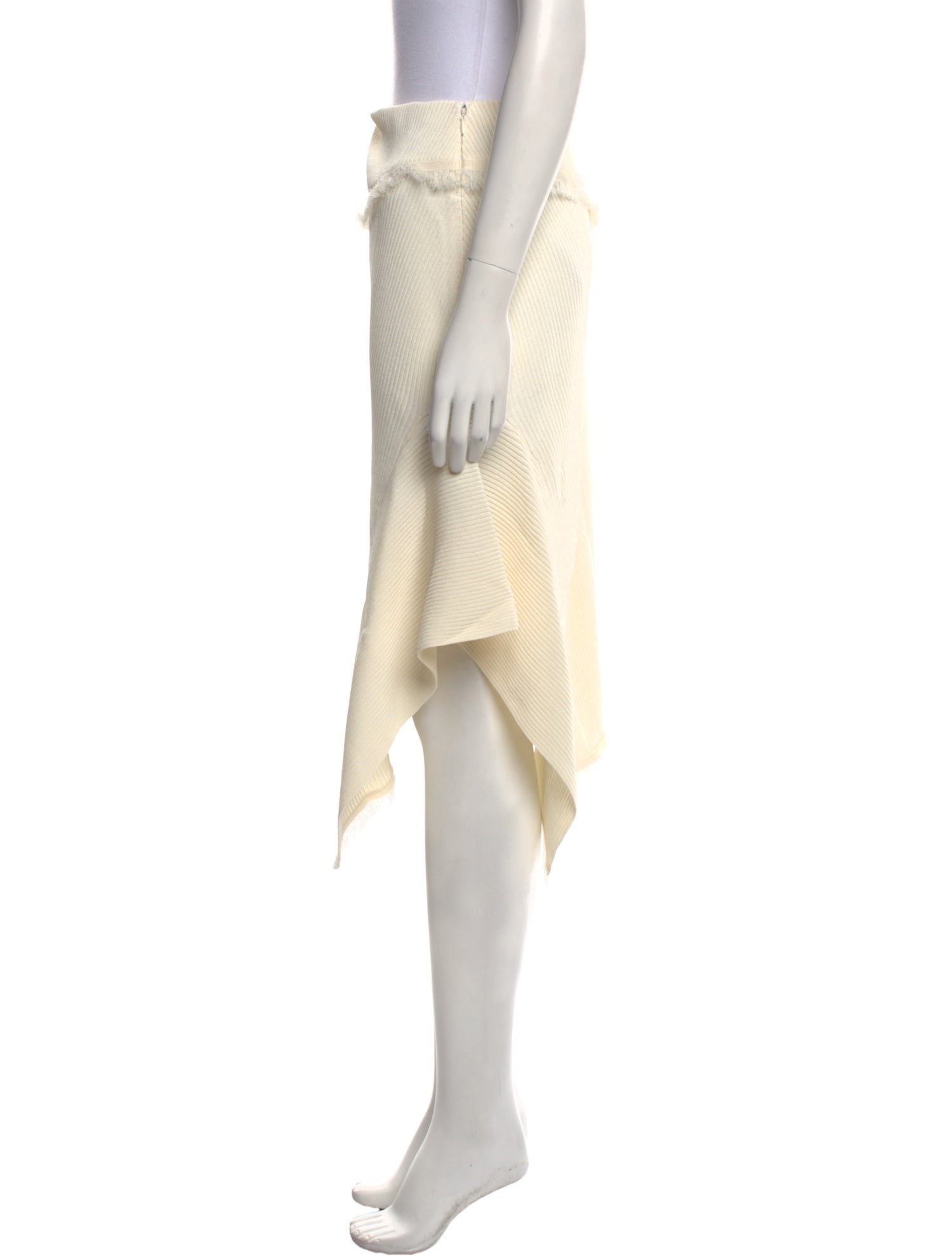 Yeon Fringe Trim Accent Knee-Length Skirt w/ Tags