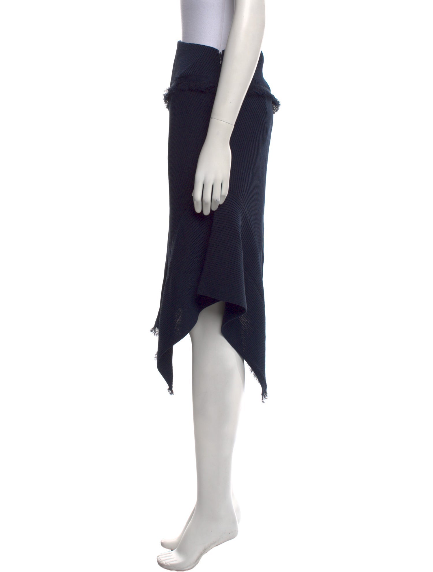 Yeon Fringe Trim Accent Knee-Length Skirt w/ Tags