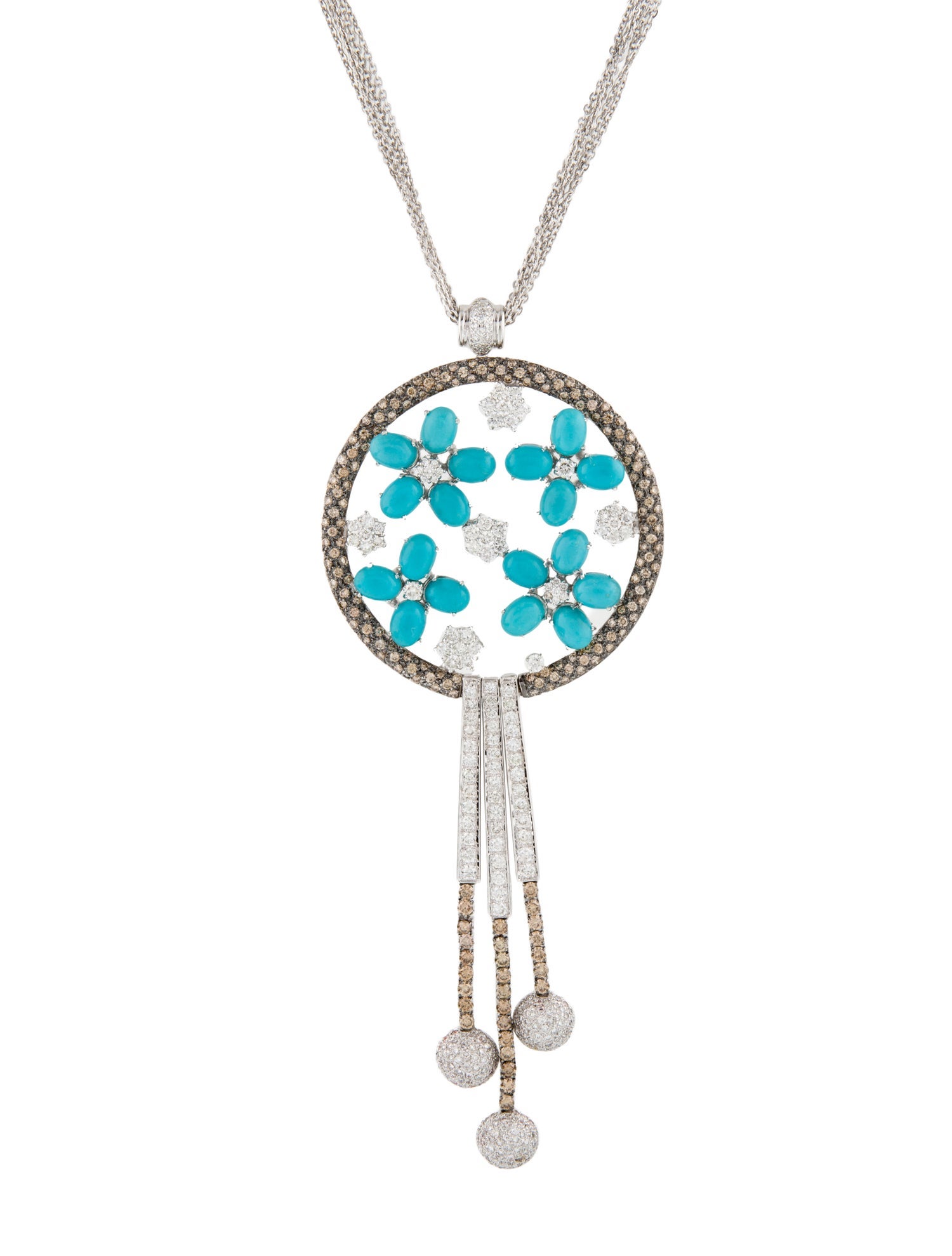 Yessayan 18K Turquoise & Diamond Pendant Necklace