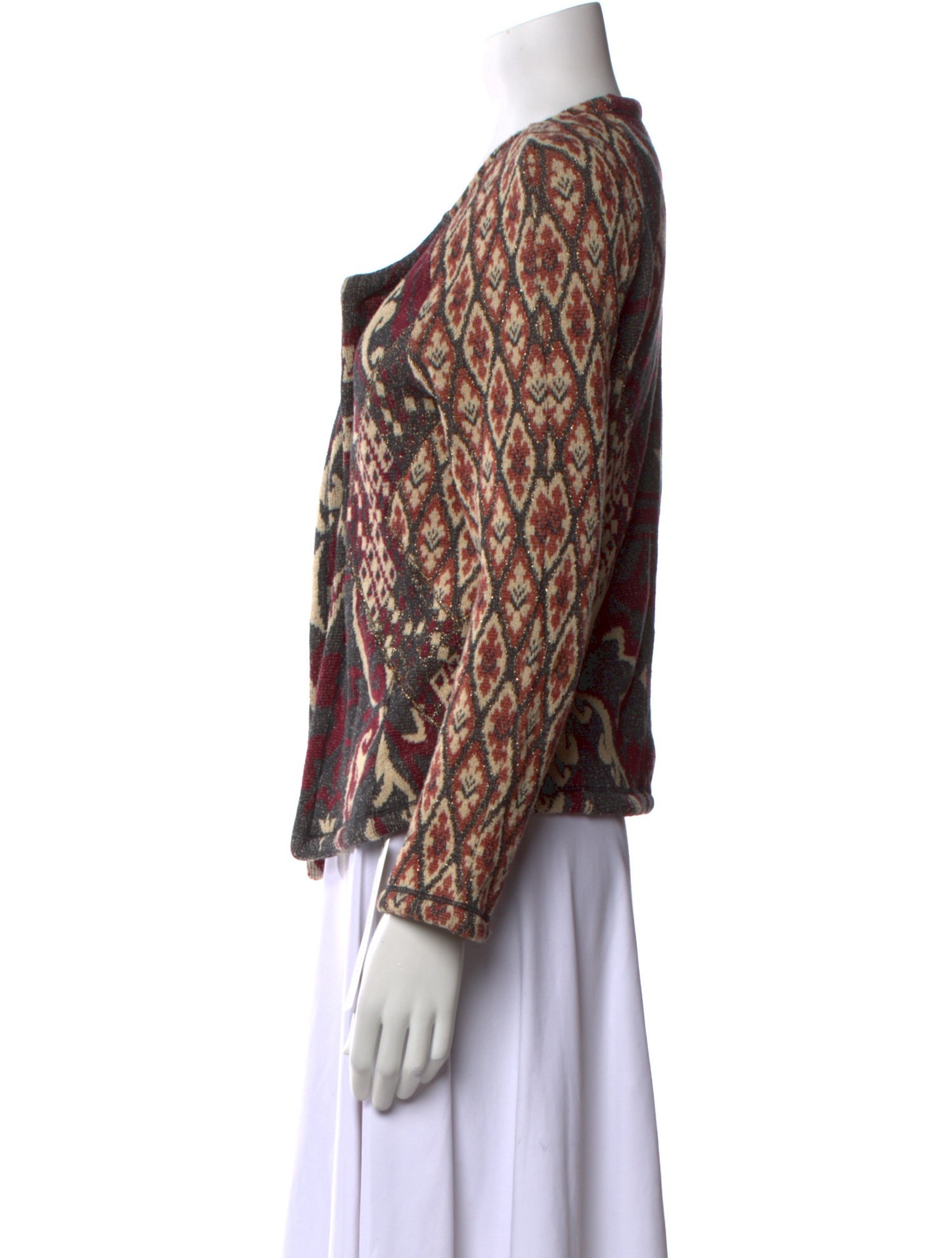 Maison Olga Printed Open Front Sweater