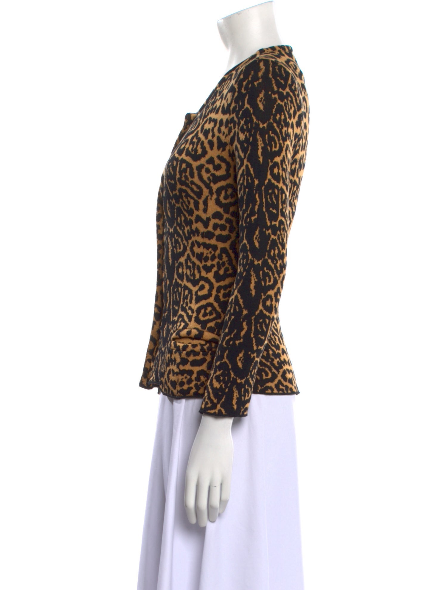 Maison Olga Animal Print Scoop Neck Sweater